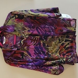 𝅺nwt ALIA 3/4 Sleeve Button-down Shirt 10P